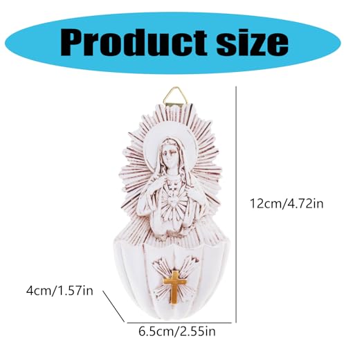 Resin Holy Water Font Wall Hanging Religious Home Decor for Entryway