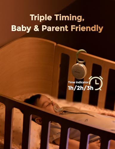 Portable Baby Sound Machine with Night Light - 20 Soothing Sounds & Clip