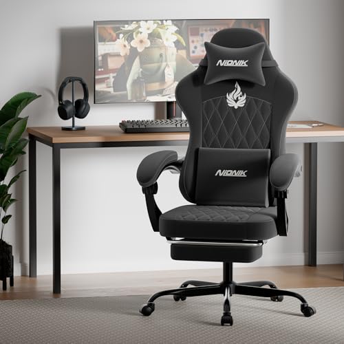 Ergonomic Gaming Chair with Lumbar Massage and Adjustable Recline