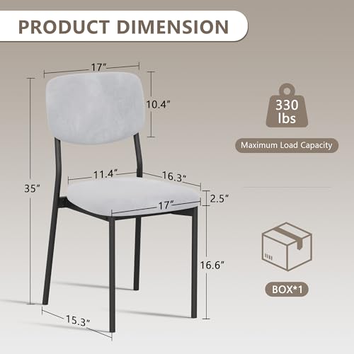 Set of 4 Modern Velvet Dining Chairs, Stackable Kitchen Chairs with Metal Legs