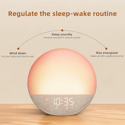 Sunrise Alarm Clock with Wake Up Light, White Noise Machine & Bluetooth Speaker