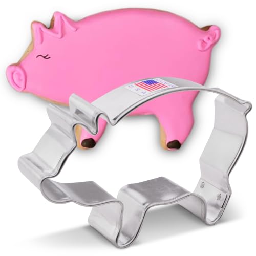 Ann Clark Pig Cookie Cutter, 3-3/4 inch, Made in USA