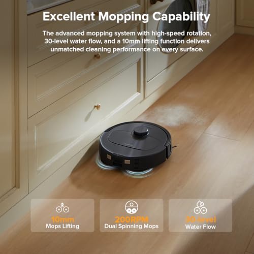 Roborock Qrevo Robot Vacuum and Mop, 8000Pa Suction, All-in-One Dock, Black