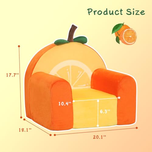 Kids Orange Comfy Cute Kids Chair with High-Density Foam - MOMCAYWEX
