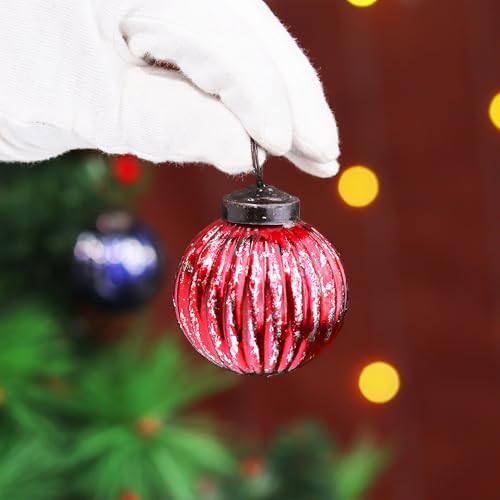 IndianShelf Retro Multicolor Glass Christmas Ornaments Tree Balls 2 Inch - 24 Pack