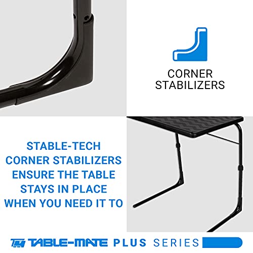 Adjustable Folding TV Tray Table with Cup Holder for Laptop and Dining