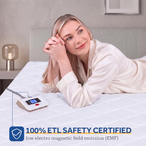 Heated Mattress Pad Queen Size with Dual Control & 10 Settings