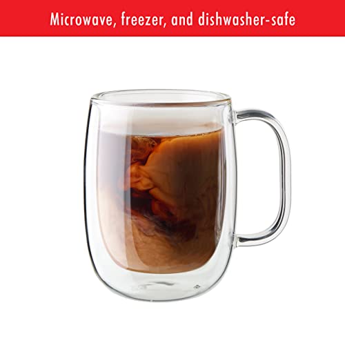 Zwilling Sorrento Plus 2-Piece Double Wall Insulated Glass Coffee Mug Set 12.8oz