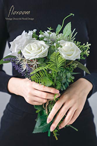 25-Piece Artificial Foam Roses with Stems for DIY Wedding Bouquets & Decor