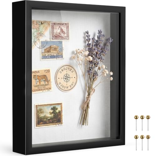 8x10 Shadow Box Display Frame with Linen Backboard and Pushpins