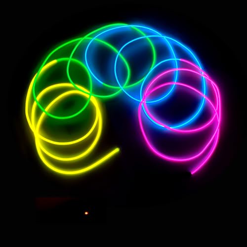 Flexible EL Wire Neon Light Strip 9.8ft - Battery Powered Glowing Rope Light