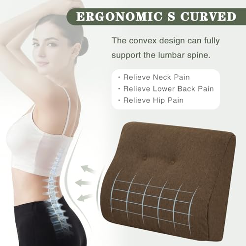 Dual-Layer Memory Foam Lumbar Pillow for Recliners & Sofas