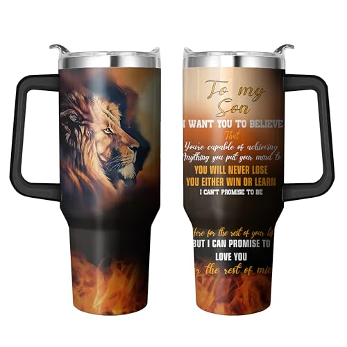 Son Tumbler-1 - 40 Oz Insulated Gift Mug for Son from Mom/Dad, Father's Day & Birthday Gift