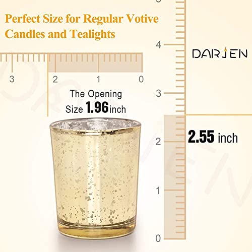Gold Mercury Glass Votive Candle Holders - 24 Pack for Weddings & Parties
