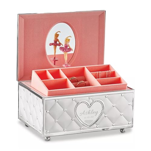 Personalized Musical Ballerina Jewelry Box for Girls with Custom Engraving