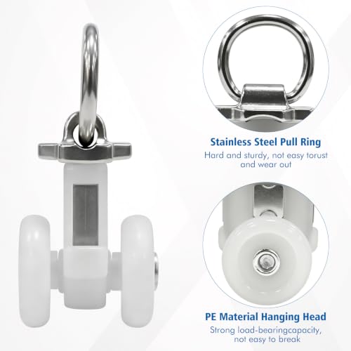 100 Pcs Heavy Duty Curtain Track Rollers with Metal Hooks for Ceiling Tracks