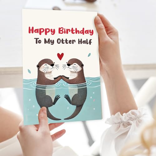 Happy Birthday to My Otter Half Greeting Card for Husband or Wife