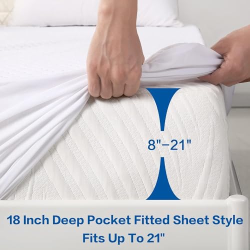 Queen Size Waterproof Mattress Protector - Cooling, Soft & Noiseless