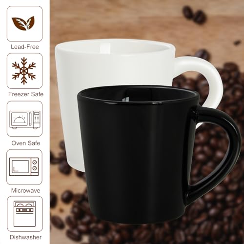 YINUOWEI 4.2oz White Espresso Cups Set of 2 Ceramic Demitasse Coffee Mugs