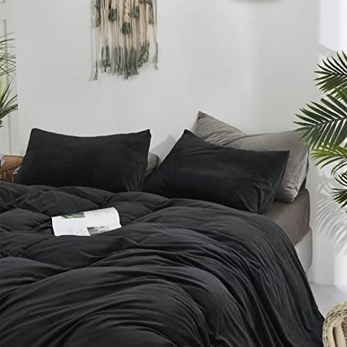 Black Velvet Full Comforter Set - 3 Piece Bedding Set