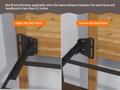 Heavy Duty Bed Headboard Brackets - Adjustable Steel Modification Plate