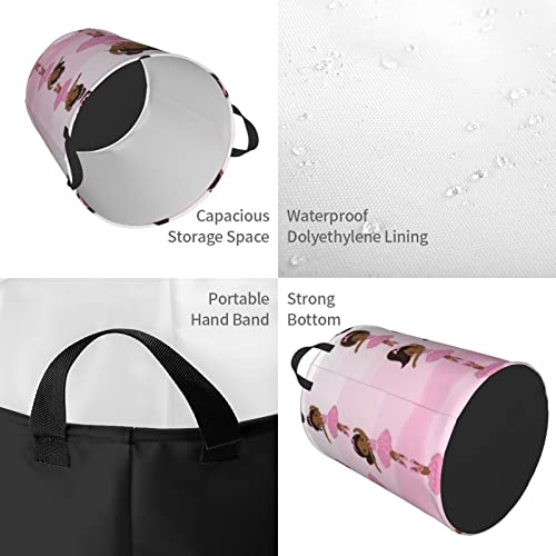 African Black Girl Laundry Hamper 38L Storage Basket - Durable & Foldable