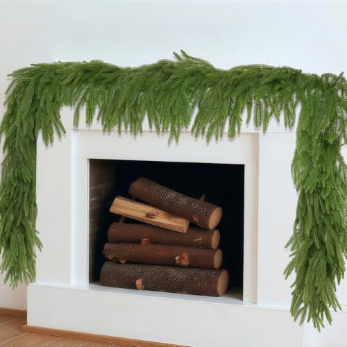 LVZHIYUAN 2 Pack 9 FT Artificial Norfolk Pine Garland for Christmas & Holiday Decor