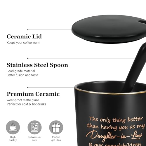 YHRJWN Daughter-in-Law Gift Mug - Only Thing Better Than Having You - Black, 14 Oz Mother’s Day & Gift