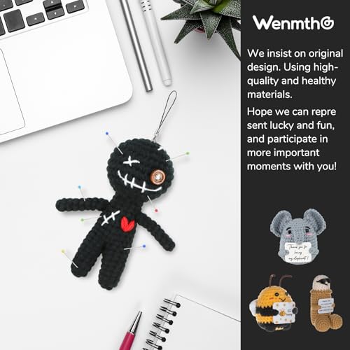 Funny Voodoo Doll with Needles - Emotional Support Wool Crochet Ornament