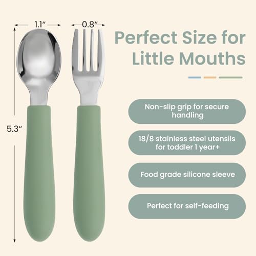 Toddler Utensils 6-Piece Stainless Steel Fork and Spoon Set