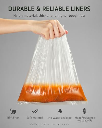 Disposable Slow Cooker Liners (30 Pack) - Fits 3 to 8 QT Pots, Leak-Proof