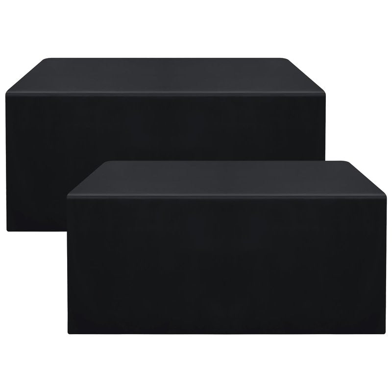 Smiry 2 Packs Fitted Black Tablecloths, 6 Foot Rectangle Polyester Fabric Table Cloths, Washable Table Cover for Trade Show, Craft Show, Parties, Birthday, Wedding, 72 x 30 Inch