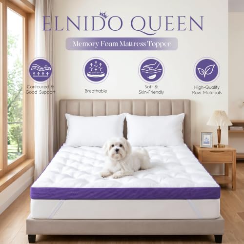 5-Inch Memory Foam Mattress Topper Queen Size - Firm & Breathable
