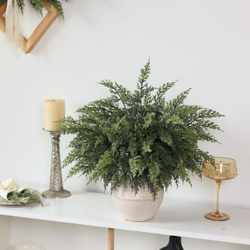 12 Pcs 18-Inch Artificial Cedar Branches for Vase & Holiday Decor - Lifelike Touch, Christmas Home Decoration