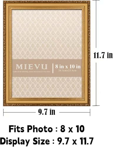 8x10 Gold Picture Frame - Vintage Ornate Wall Hanging and Tabletop Display