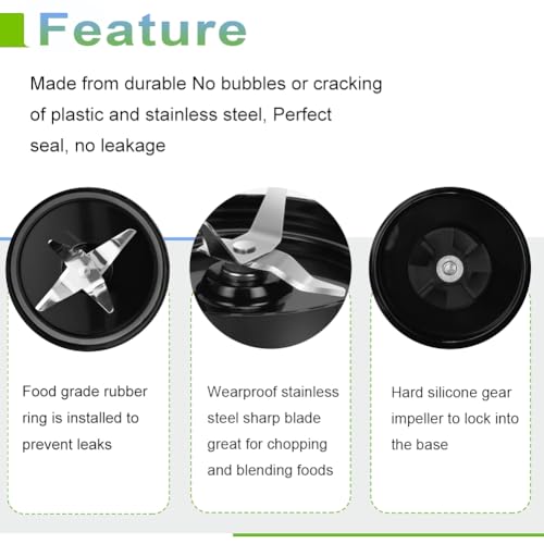 16oz Blender Cup and Stainless Steel Cross Blade Replacement Set