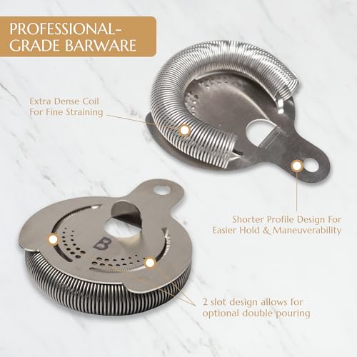 Stainless Steel Hawthorne Strainer by Bull in China - USA-Made Cocktail Strainer for Bars & Bartenders