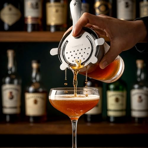 Homestia 6.5-Inch Silver Hawthorne Cocktail Strainer for Bartenders