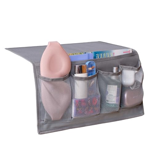 Bedside Caddy Organizer with 5 Mesh Pockets for Dorms and Bunk Beds