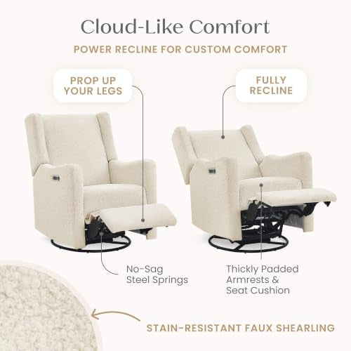 Delta Children Mercer Power Recliner Swivel Glider with USB-C & USB-A - Shell