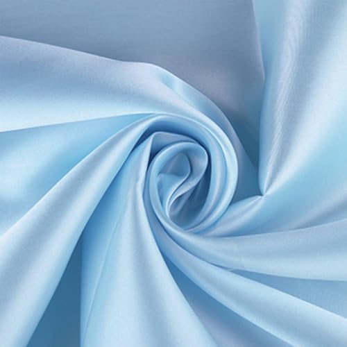 Baby Blue Satin Chair Sashes - 50 Pack, 7x108 Inch Bows for Wedding & Party