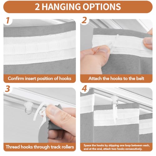 Magnetic Accordion Door Curtain with Track - 72"x79" Grey