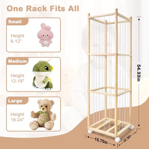 Wooden Stuffed Animal Storage Zoo with Lockable Wheels - 54 Inch