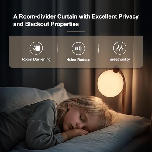 Blackout Room Divider Curtain Set with Flexible Ceiling Track - 100x84 in