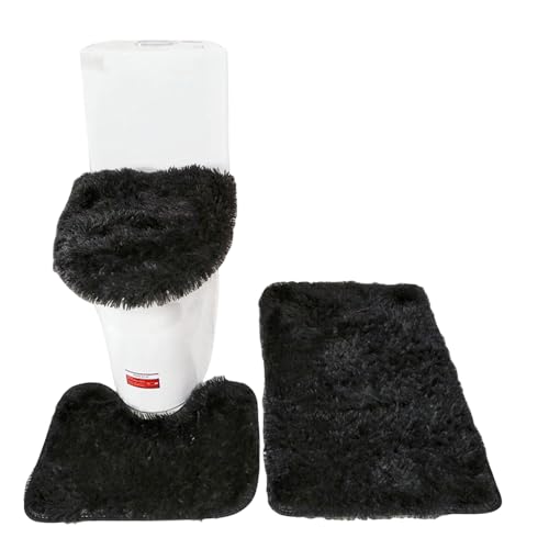 3-Piece Soft Bathroom Rug and Mat Set - Absorbent Toilet Floor Decor
