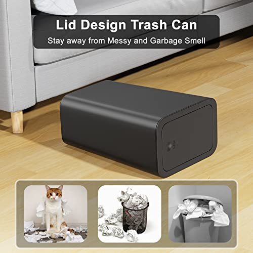 Small Trash Can with Lid 10L 3 Pack Slim Garbage Bin for Bathroom