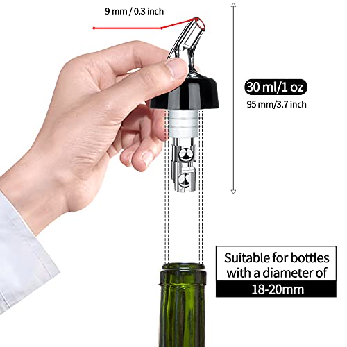 SuproBarware Automatic Measured Bottle Pourer 12 Pack 45ml – Accurate Liquor Dispenser for Home Bar