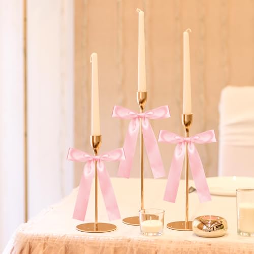 Pink Champagne Glass Bows - Set of 24 Elegant Wedding & Party Decorations