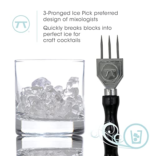 Outset Ice Pick - 7.25in Metal & Wood Bar Tool for Shaping and Cracking Ice
