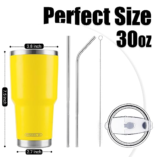 D·S 30oz Yellow Tumbler - Double Wall Vacuum Insulated Travel Mug